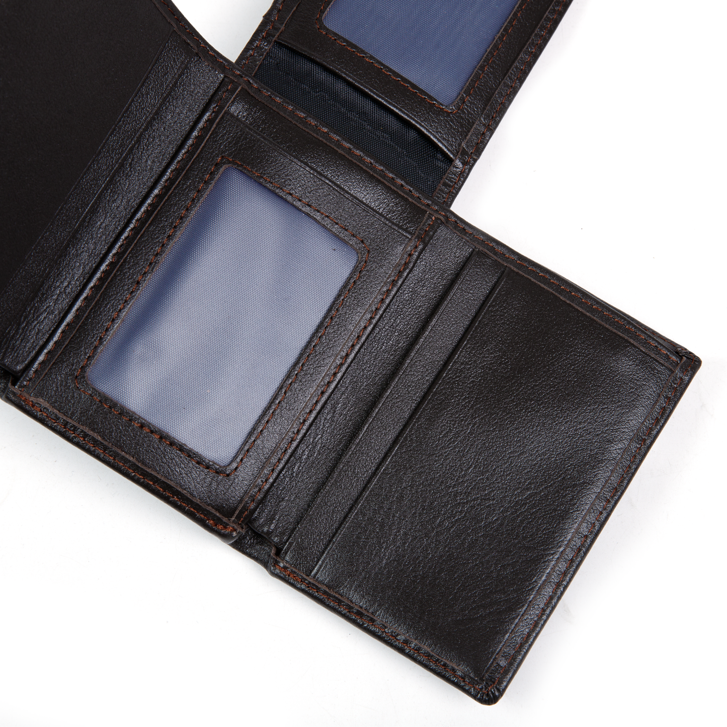 Real Leather Trifold Wallet for Men - RFID Wallets Slim 9 Credit Card Holder 2 ID Compartment Gift For Men With Flip Pocket.